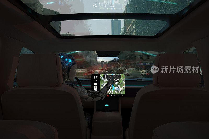 SUV automatic driving with traffic jam in China